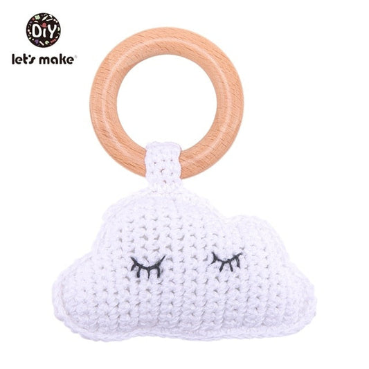 1PC Rabbit Crochet Rattle Soother Bracelet Teether Set