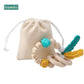 1PC Silicone Beads Feather Wooden Teether