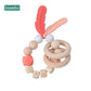 1PC Silicone Beads Feather Wooden Teether