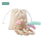 1PC Silicone Beads Feather Wooden Teether
