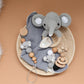 Crochet Elephant Series Bib And Baby Rattle Teethers