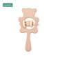 1PC Wooden Baby Rattle Toy Beech Wood Teething Bear