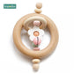 1PC Wooden Baby Rattle Toy Beech Wood Teething Bear