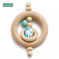 1PC Wooden Baby Rattle Toy Beech Wood Teething Bear