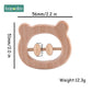 1PC Wooden Baby Rattle Toy Beech Wood Teething Bear