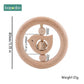 1PC Wooden Baby Rattle Toy Beech Wood Teething Bear