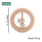 1PC Wooden Baby Rattle Toy Beech Wood Teething Bear