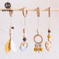 1SET- 4PCS Play Gym Wooden Beads Beech leaf Pendant