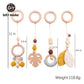 1SET- 4PCS Play Gym Wooden Beads Beech leaf Pendant