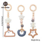 1SET- 4PCS Play Gym Wooden Beads Beech leaf Pendant