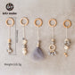 1SET- 4PCS Play Gym Wooden Beads Beech leaf Pendant