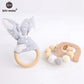 2PCs Bunny Ear Teething Wooden Bracelets