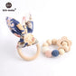 2PCs Bunny Ear Teething Wooden Bracelets