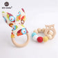 2PCs Bunny Ear Teething Wooden Bracelets