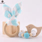 2PCs Bunny Ear Teething Wooden Bracelets