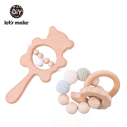 Baby Toys Teether Wooden Rattles Bracelet
