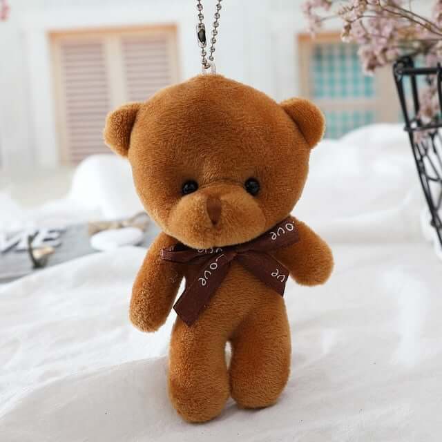 10PCS tie plush toy teddy bear doll pendant keychain