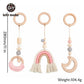 1SET- 4PCS Play Gym Wooden Beads Beech leaf Pendant