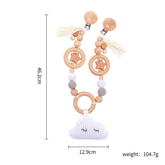 Wooden Personalize Silicone Bead Cloud Baby Toy