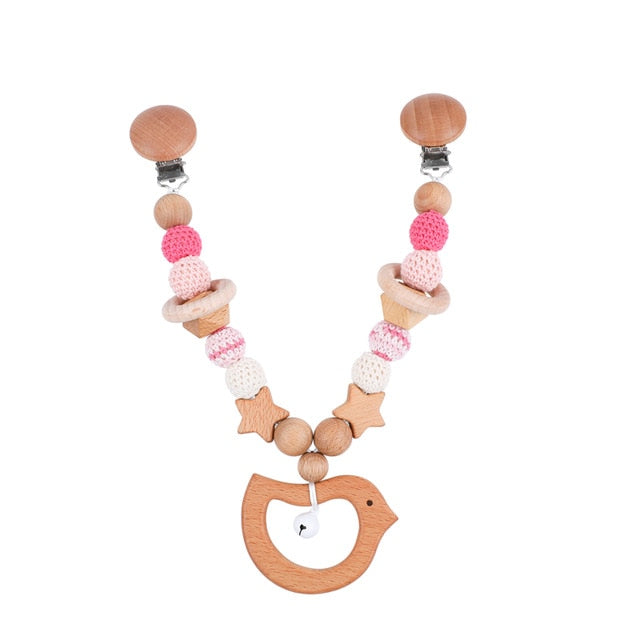 Wooden Personalize Silicone Bead Cloud Baby Toy