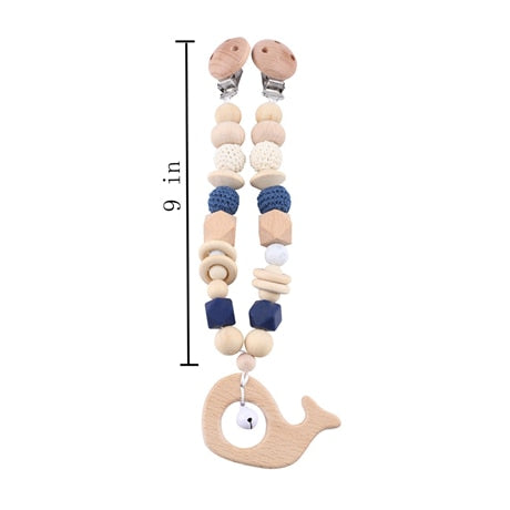 Wooden Personalize Silicone Bead Cloud Baby Toy