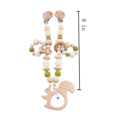 Wooden Personalize Silicone Bead Cloud Baby Toy