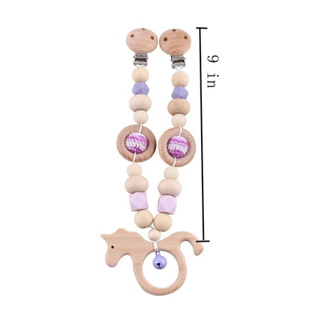 Wooden Personalize Silicone Bead Cloud Baby Toy