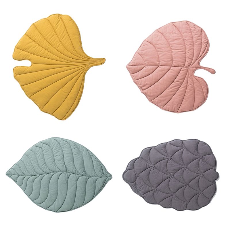 Cotton Leaf Shape Crawling Play Mat Rug