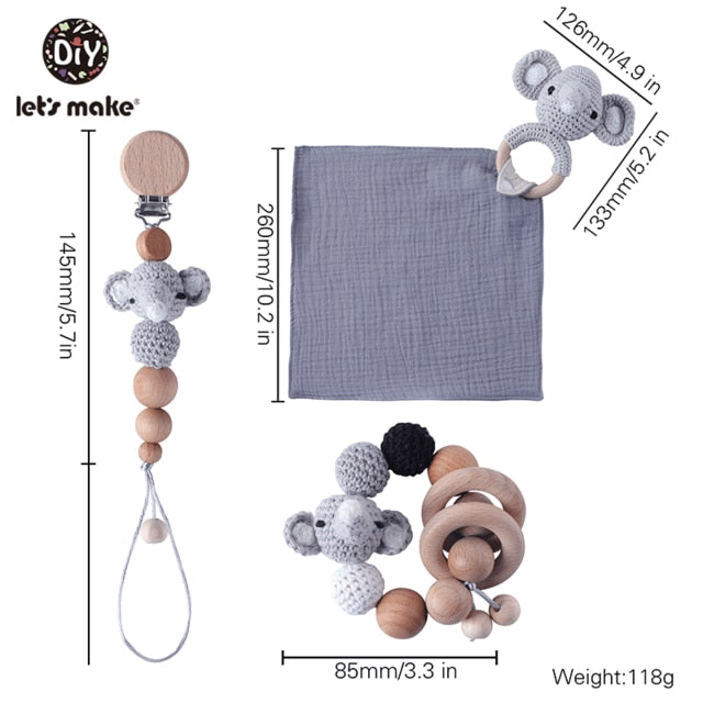 Personalize Silicone Bead Pacifier Chain Chewable Silicone Rattle Baby Toy