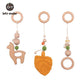 1SET- 4PCS Play Gym Wooden Beads Beech leaf Pendant
