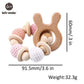 2PCs Bunny Ear Teething Wooden Bracelets