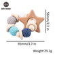 2PCs Bunny Ear Teething Wooden Bracelets