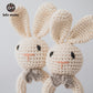 1PC Rabbit Crochet Rattle Soother Bracelet Teether Set
