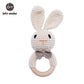 1PC Rabbit Crochet Rattle Soother Bracelet Teether Set