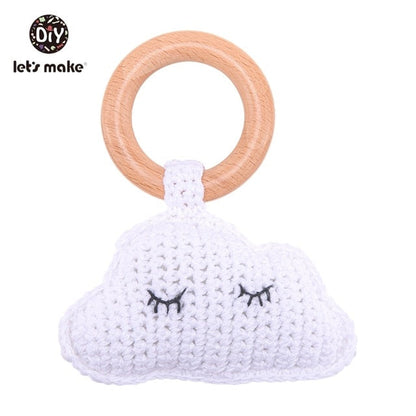 1PC Rabbit Crochet Rattle Soother Bracelet Teether Set