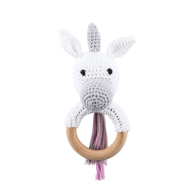 1PC Baby Rattle Safe Wooden Toys