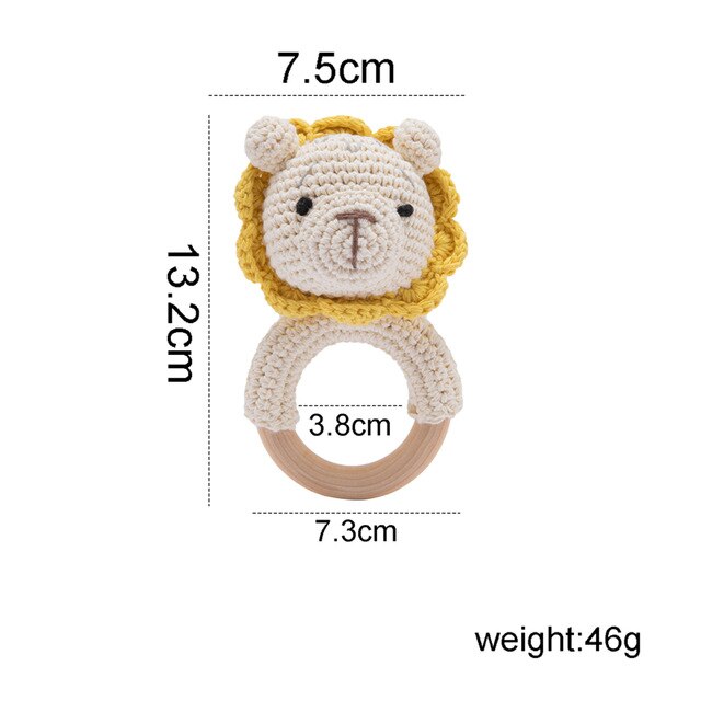 1PC Baby Rattle Safe Wooden Toys