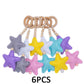 1SET- 4PCS Play Gym Wooden Beads Beech leaf Pendant