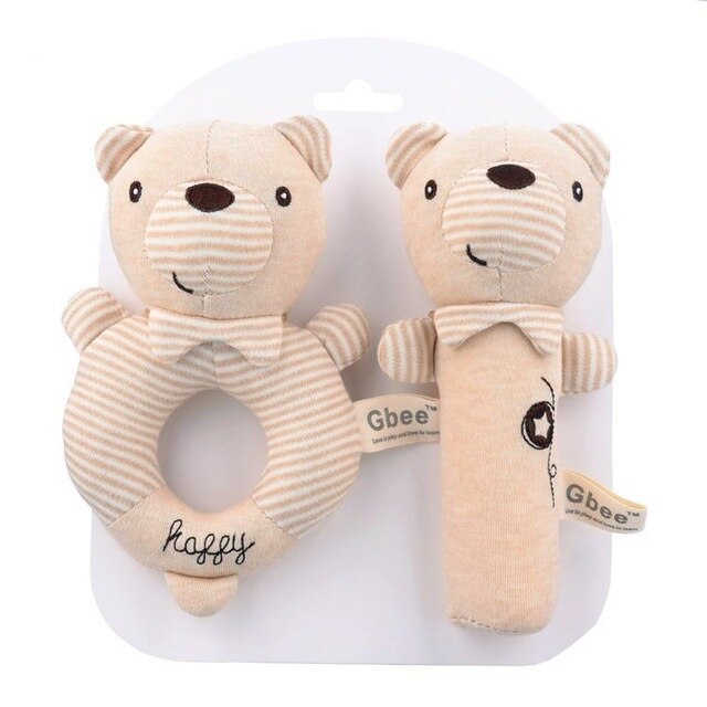 1PC New Born Baby Stroller Plush Rattle Toy
