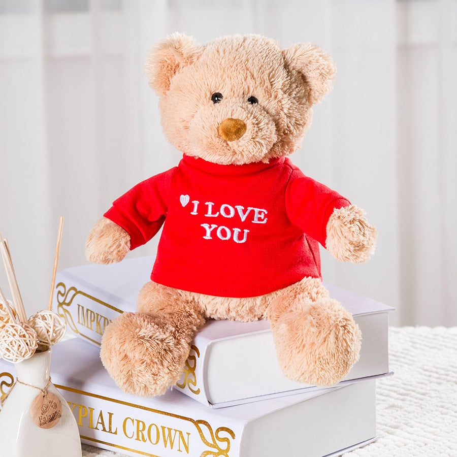 I Love You Teddy Bear with Removable T-Shirt, 11"