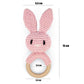 1PC Rabbit Crochet Rattle Soother Bracelet Teether Set