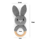 1PC Rabbit Crochet Rattle Soother Bracelet Teether Set