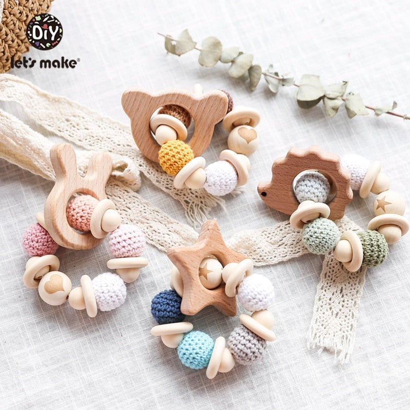 Wooden Crochet Beads Baby Teether