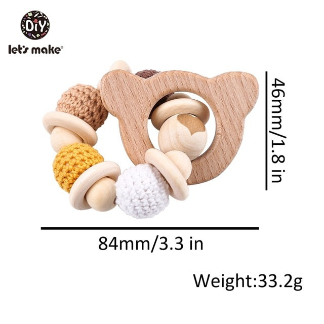 Wooden Crochet Beads Baby Teether