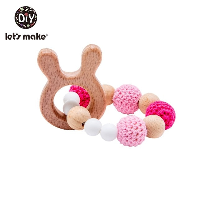 Wooden Crochet Beads Baby Teether