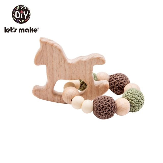 Wooden Crochet Beads Baby Teether