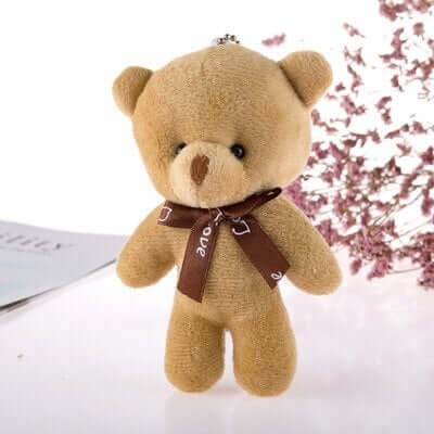 12CM A Tie Plush Toy Teddy Bear Doll Pendant Keychain