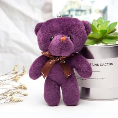 12CM A Tie Plush Toy Teddy Bear Doll Pendant Keychain