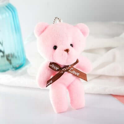 12CM A Tie Plush Toy Teddy Bear Doll Pendant Keychain