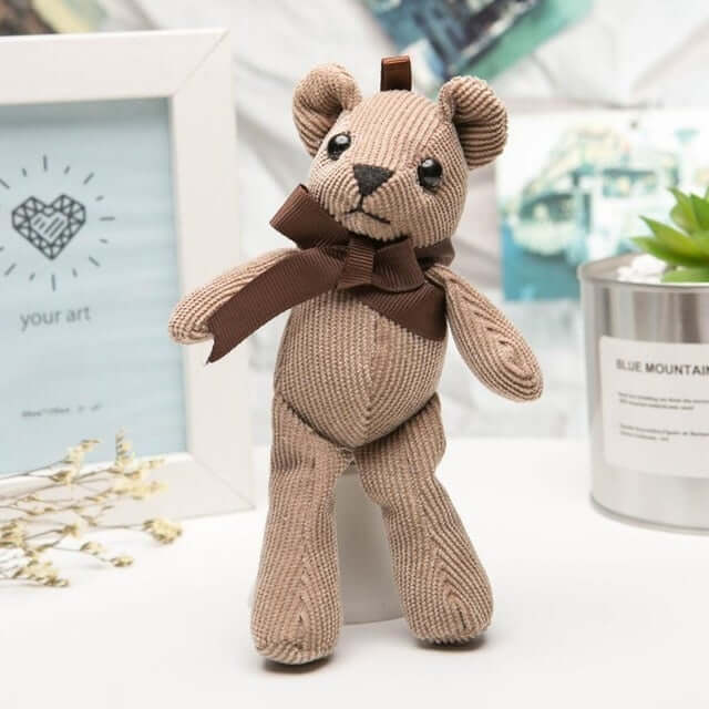 14cm Plush Toys linen Teddy Bear Small Pendant